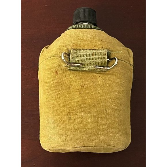 Vintage 1960's One Quart Boy Scout Style Water Canteen Canvas Cover Taiwan - Picture 5 of 10